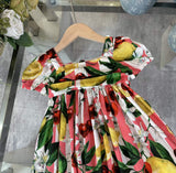 Dolce Lemon Cherry Flower Dress